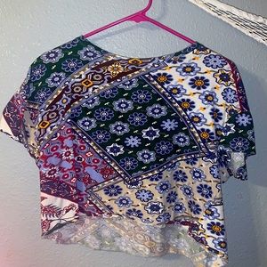 Zara size S colorful patterned crop top